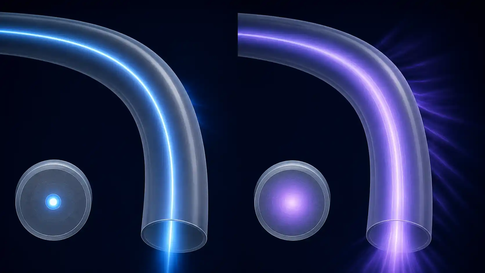Higher fiber bend loss at longer wavelengths Higher fiber bend loss at longer wavelengths